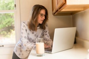 Woman working from home